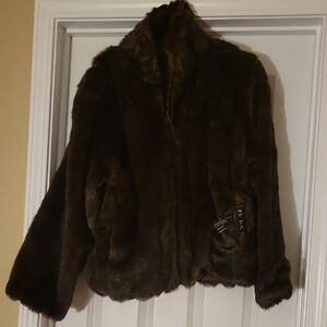Elegant Dark Brown Teddy Jacket